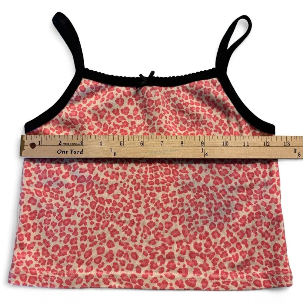 John Galt Pink Leopard Print Cropped Cami Tank Top XS